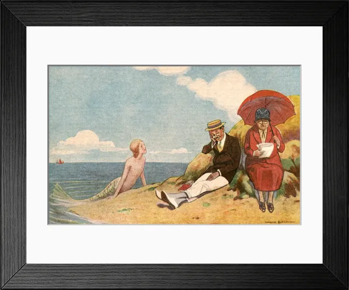 Framed Print : Mermaid on Beach Framed Print : Mermaid on Beach