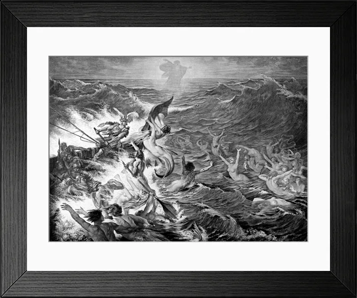 Framed Print : Vikings and Mer-Folk Framed Print : Vikings and Mer-Folk