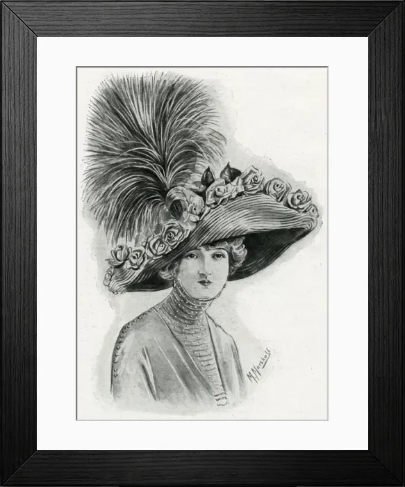 Framed Print : Woman wearing a hat for spring 1912 Framed Print : Woman wearing a hat for spring 1912
