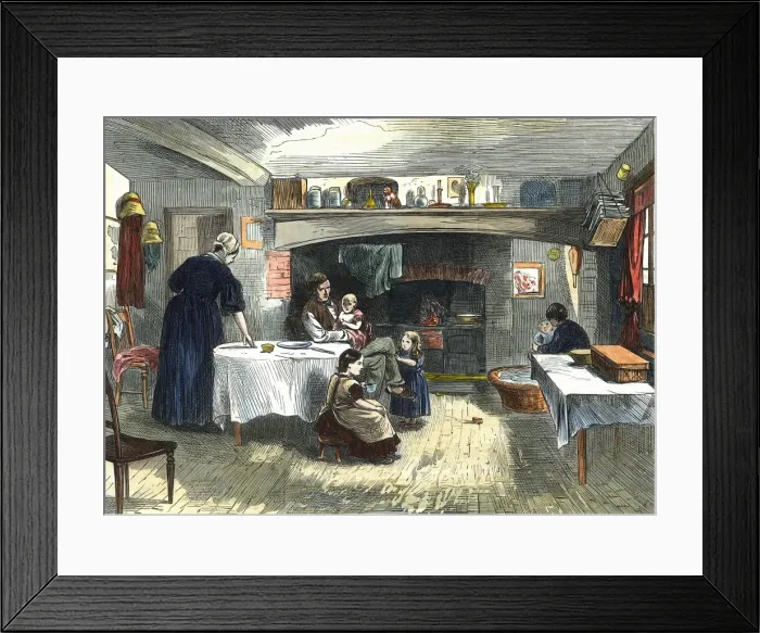 Framed Print : Labourer Inside Cottage Framed Print : Labourer Inside Cottage