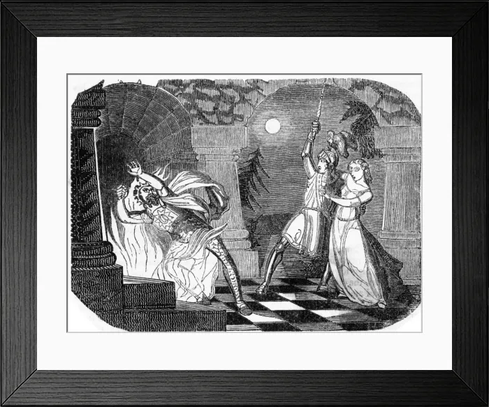Framed Print : Demon King repelled by knight Framed Print : Demon King repelled by knight