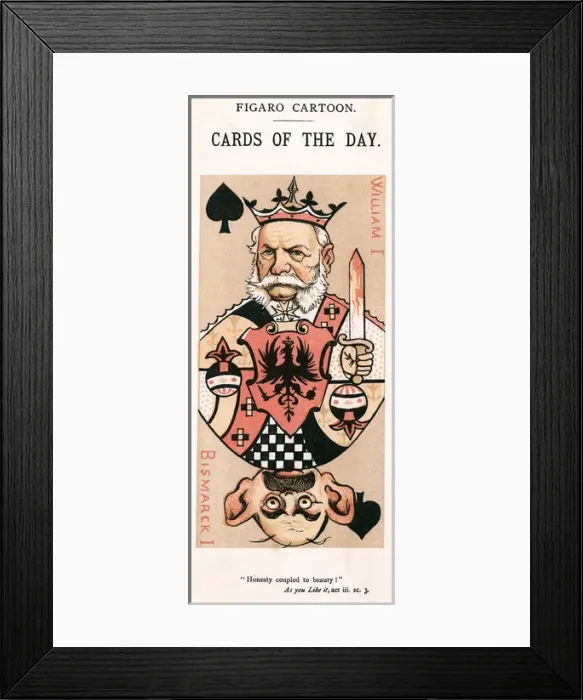 Framed Print : Playing card caricatures of Wilhelm I and Otto von Bismarck Framed Print : Playing card caricatures of Wilhelm I and Otto von Bismarck