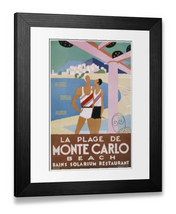 Framed Print : Advert for Monte Carlo beach Framed Print : Advert for Monte Carlo beach