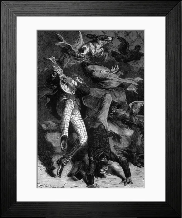 Framed Print : Verne: Illustration from Round the Moon(Autour de la Lune) Framed Print : Verne: Illustration from Round the Moon(Autour de la Lune)