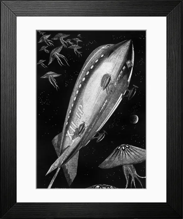 Framed Print : Spaceship & Creatures Framed Print : Spaceship & Creatures