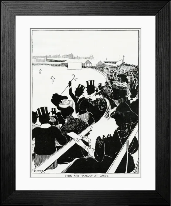 Framed Print : Cricket at Eton and Harrow at Lords 1907 Framed Print : Cricket at Eton and Harrow at Lords 1907