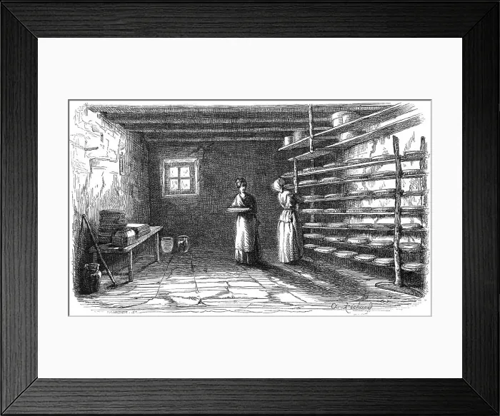 Framed Print : Making Brie 1854 Framed Print : Making Brie 1854