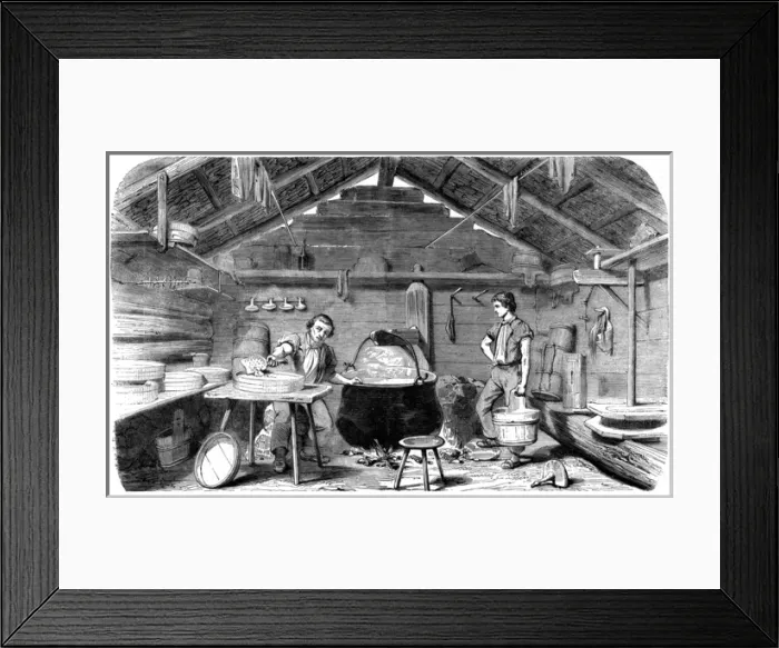 Framed Print : Making Gruyere 1870 Framed Print : Making Gruyere 1870