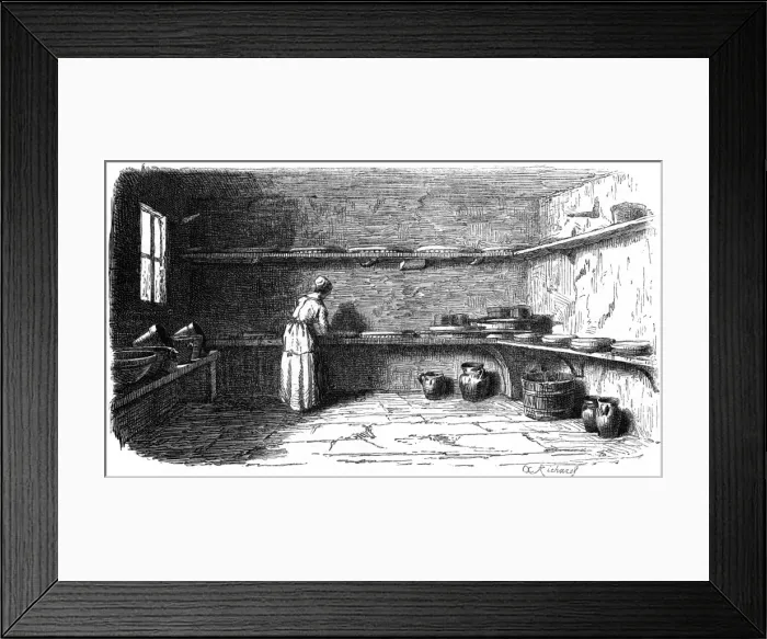 Framed Print : Making Brie 1854 Framed Print : Making Brie 1854