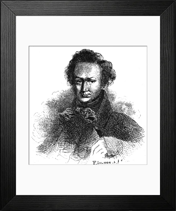 Framed Print : Victor Hugo / Salmon / 1840 Framed Print : Victor Hugo / Salmon / 1840