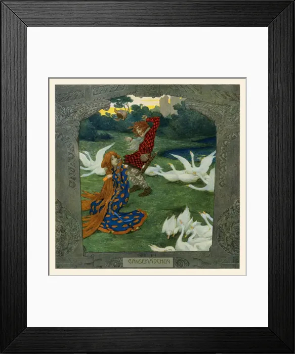 Framed Print : Goose Girl / Lefler&urban Framed Print : Goose Girl / Lefler&urban