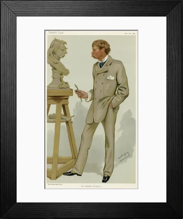 Framed Print : Boehm Stands by Bust / Spy Framed Print : Boehm Stands by Bust / Spy