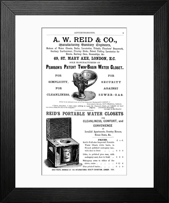Framed Print : Loo Advert 1889 Framed Print : Loo Advert 1889