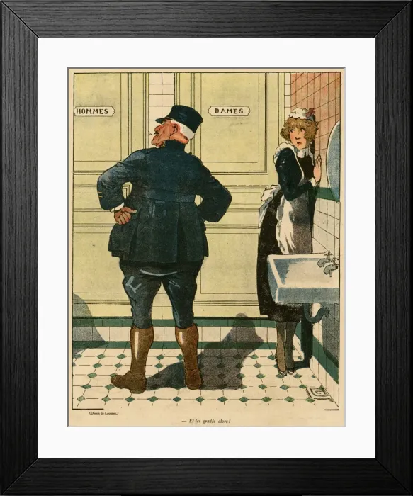 Framed Print : Cartoon, and Officers? WW1 Framed Print : Cartoon, and Officers? WW1