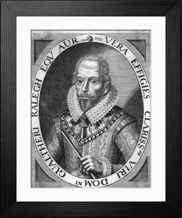 Framed Print : Walter Raleigh / Anon Oval Framed Print : Walter Raleigh / Anon Oval