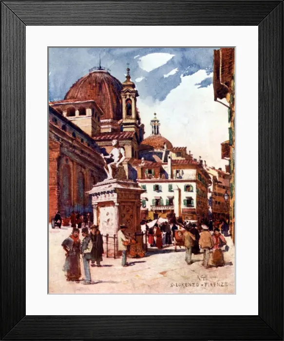 Framed Print : Florence / Piazza Lorenzo Framed Print : Florence / Piazza Lorenzo