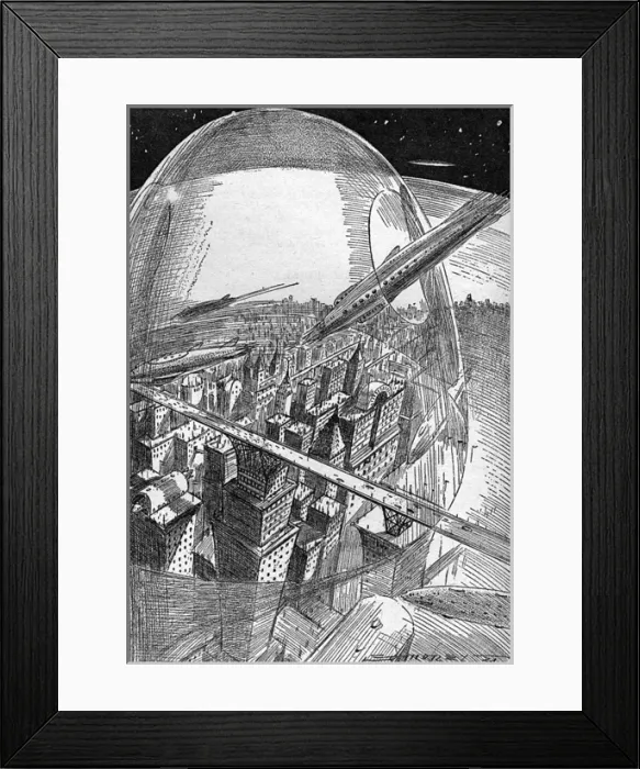 Framed Print : To the Moon City Framed Print : To the Moon City