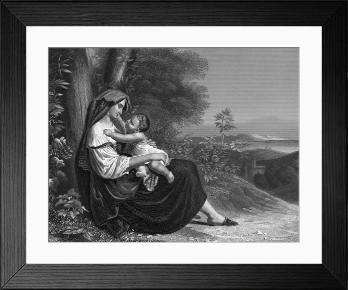 Framed Print : Mama & Child under Tree Framed Print : Mama & Child under Tree