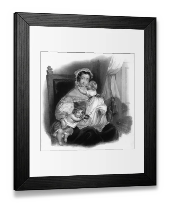 Framed Print : Mama & 2 Sleeping Kids Framed Print : Mama & 2 Sleeping Kids