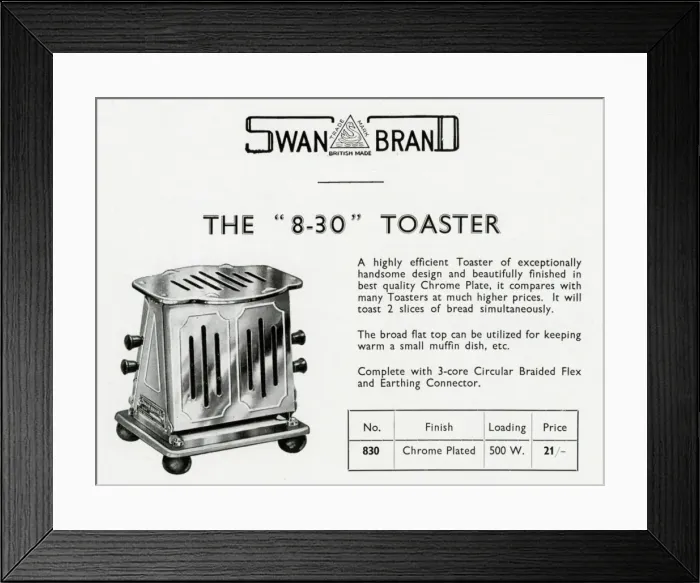 Framed Print : Advert for toaster 1939 Framed Print : Advert for toaster 1939