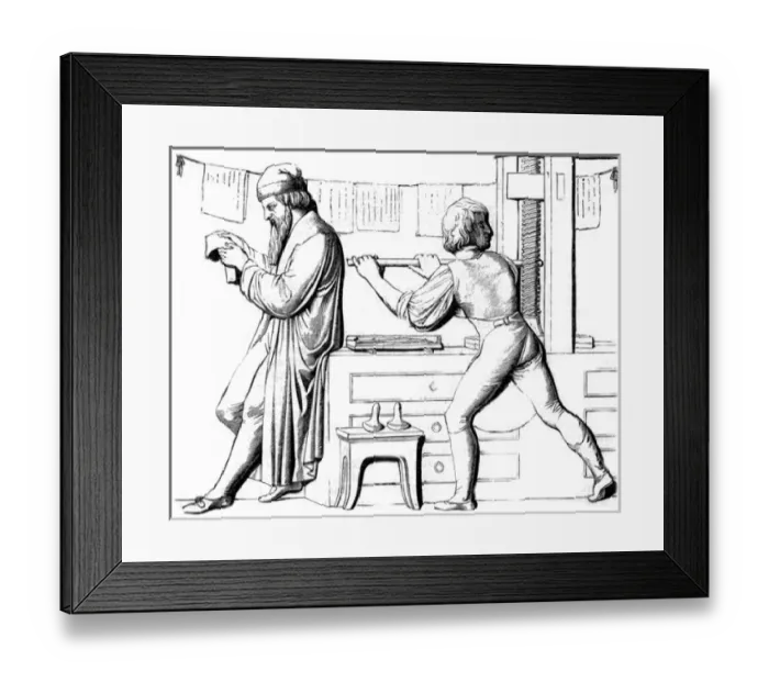 Framed Print : Gutenberg Takes Proof Framed Print : Gutenberg Takes Proof