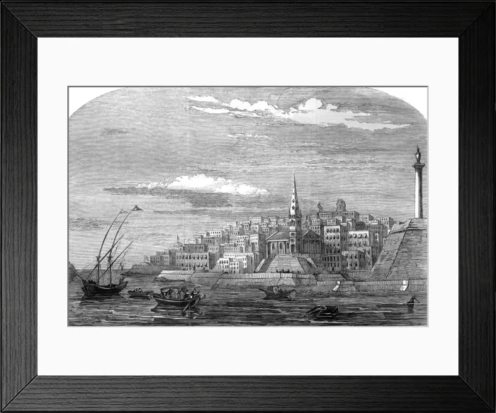 Framed Print : Malta / Valletta Port 1847 Framed Print : Malta / Valletta Port 1847