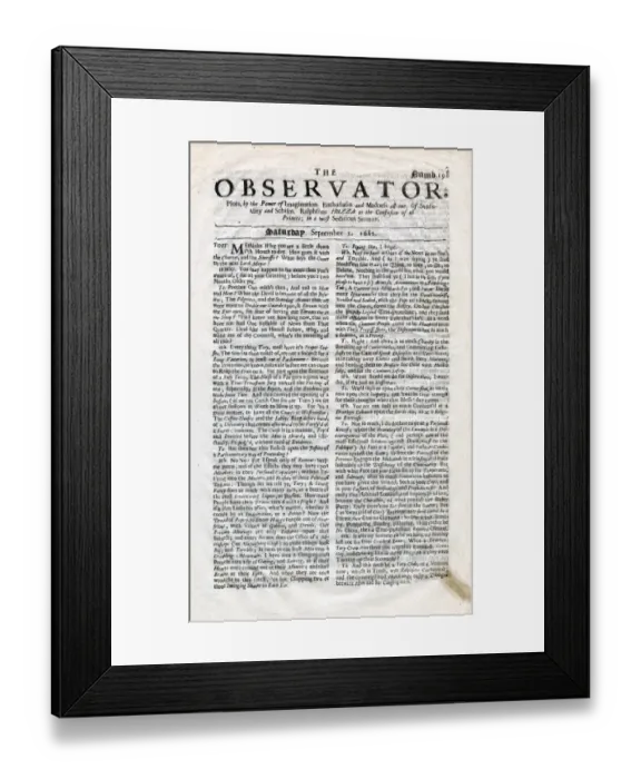 Framed Print : Observator Broadsheet Framed Print : Observator Broadsheet