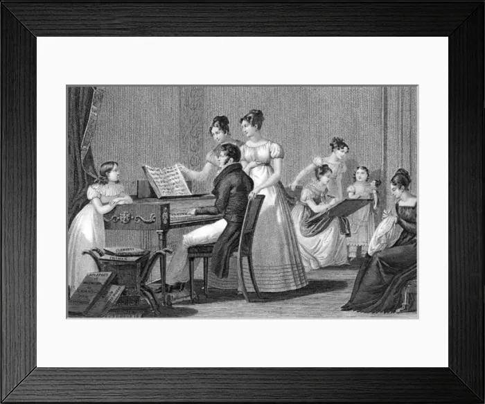 Framed Print : French Girls School Sing Framed Print : French Girls School Sing