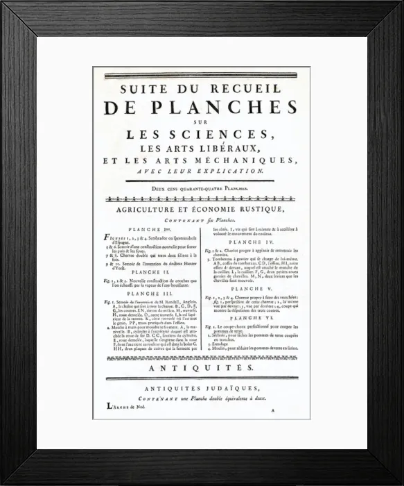 Framed Print : Diderot / Page from Index Framed Print : Diderot / Page from Index