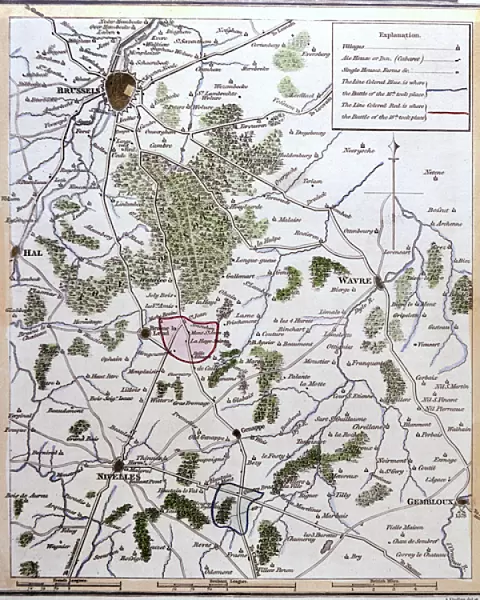 Waterloo 4 Bras Map 1815