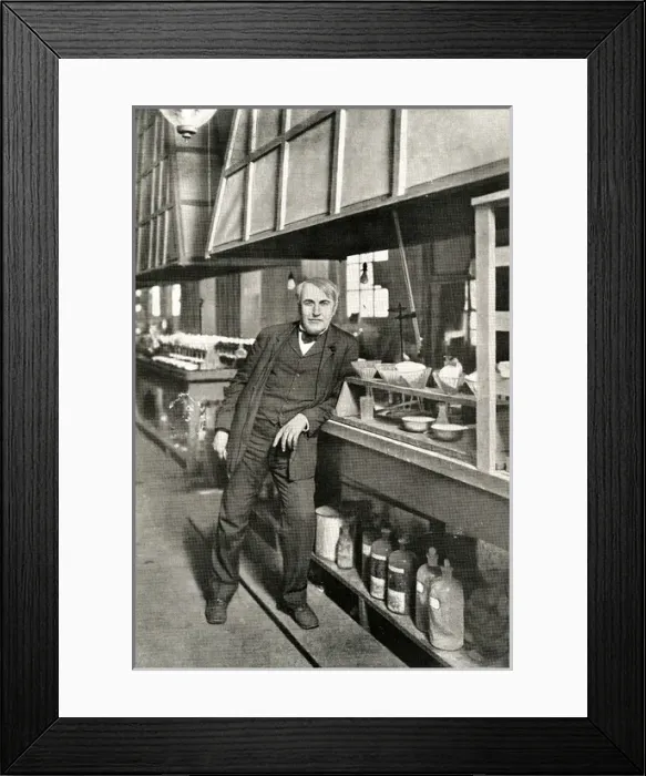 Framed Print : Thomas Edison / Leaning Framed Print : Thomas Edison / Leaning
