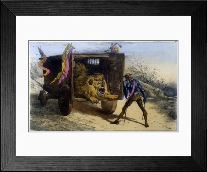 Framed Print : Quixote & Lion Framed Print : Quixote & Lion