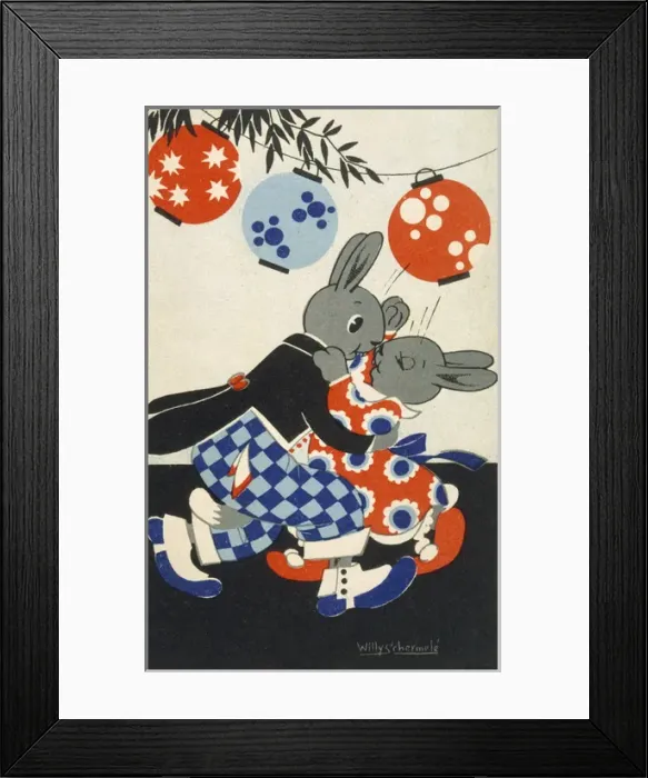 Framed Print : Two Bunnies Dance Framed Print : Two Bunnies Dance