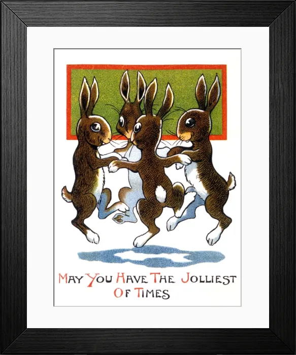 Framed Print : Four Bunnies Dance Framed Print : Four Bunnies Dance