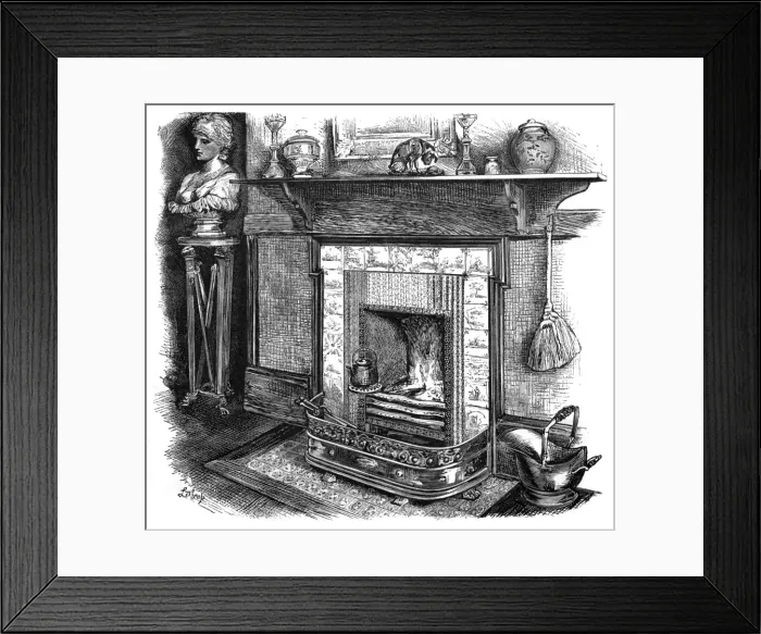 Framed Print : Fireplace / Scribners Framed Print : Fireplace / Scribners