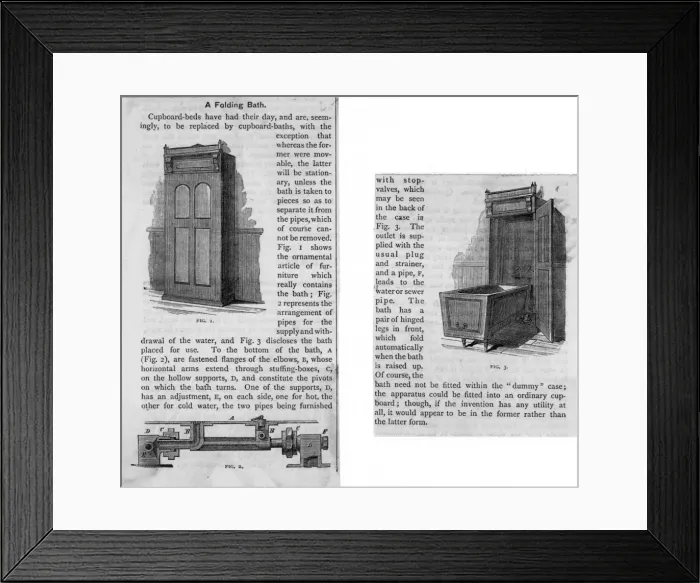 Framed Print : Fold-Away Bath Advert Framed Print : Fold-Away Bath Advert