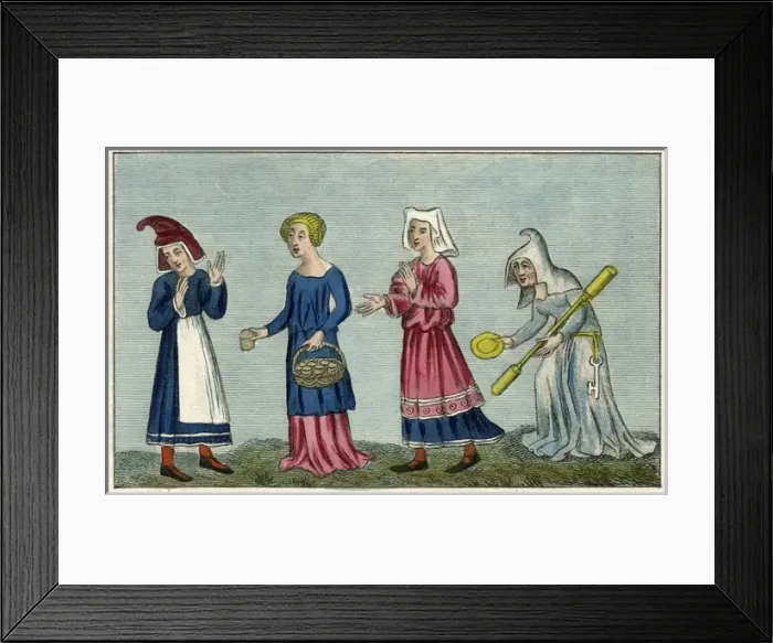Framed Print : 15th century servants Framed Print : 15th century servants