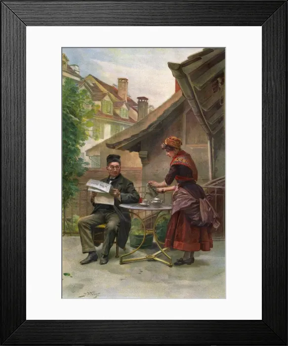 Framed Print : Serving Coffee Framed Print : Serving Coffee