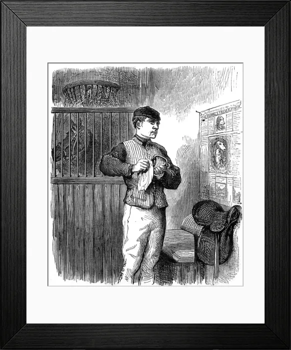 Framed Print : Groom in Stable Framed Print : Groom in Stable