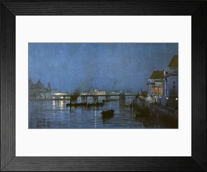 Framed Print : Charing Cross, London at night 1926 Framed Print : Charing Cross, London at night 1926
