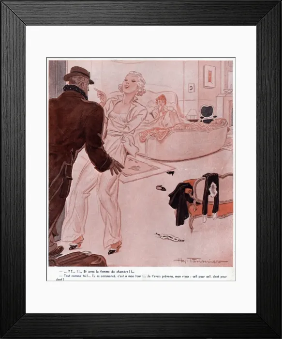 Framed Print : In Bed with Maid Framed Print : In Bed with Maid