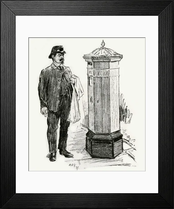 Framed Print : POSTMAN & BOX / 1899 Framed Print : POSTMAN & BOX / 1899