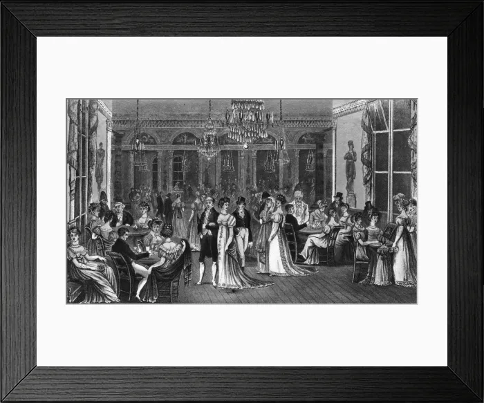 Framed Print : Cafe Frascati / Debucourt Framed Print : Cafe Frascati / Debucourt