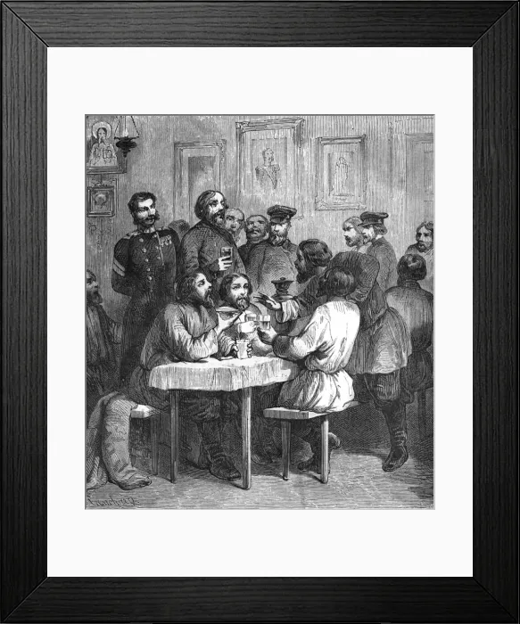 Framed Print : Social / Russia / Cafe 1887 Framed Print : Social / Russia / Cafe 1887
