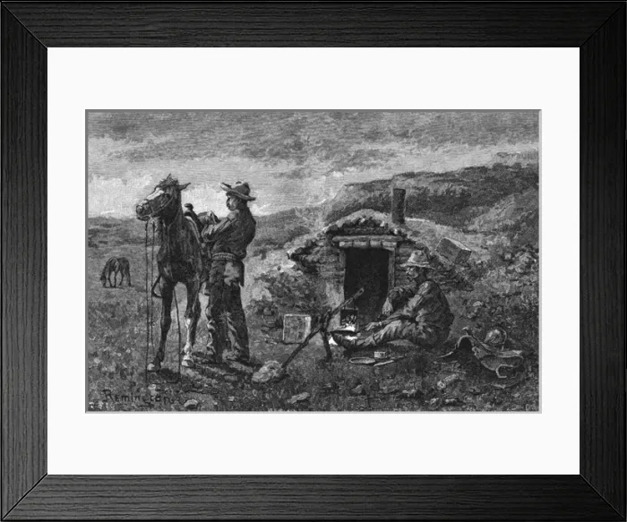 Framed Print : Remington / Cowboy in Camp Framed Print : Remington / Cowboy in Camp