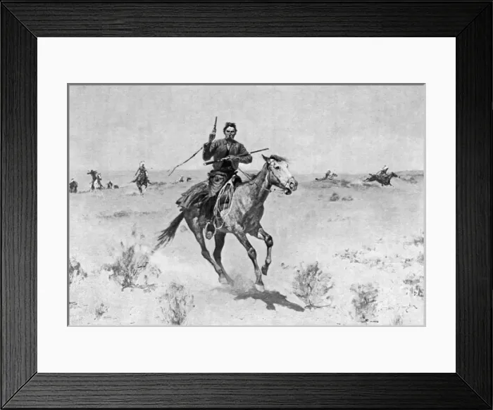 Framed Print : Pioneer in Trouble / 1895 Framed Print : Pioneer in Trouble / 1895