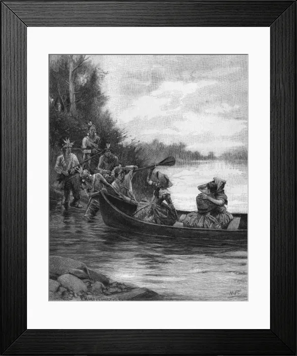 Framed Print : Indians Seize White Girl Framed Print : Indians Seize White Girl