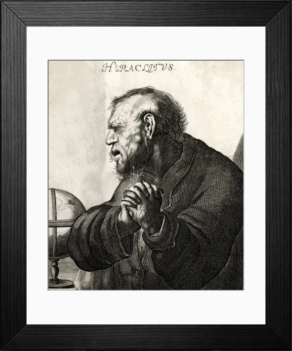 Framed Print : Heraclitus / Globe / Praying Framed Print : Heraclitus / Globe / Praying
