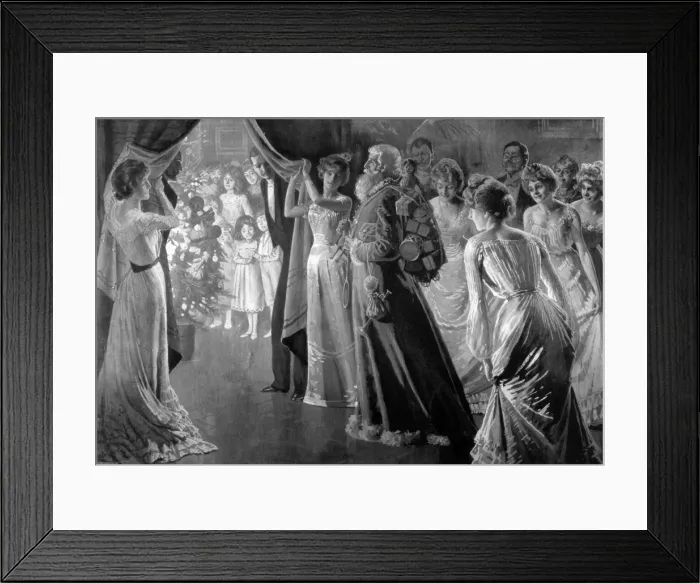 Framed Print : Santa Arrives at Party Framed Print : Santa Arrives at Party