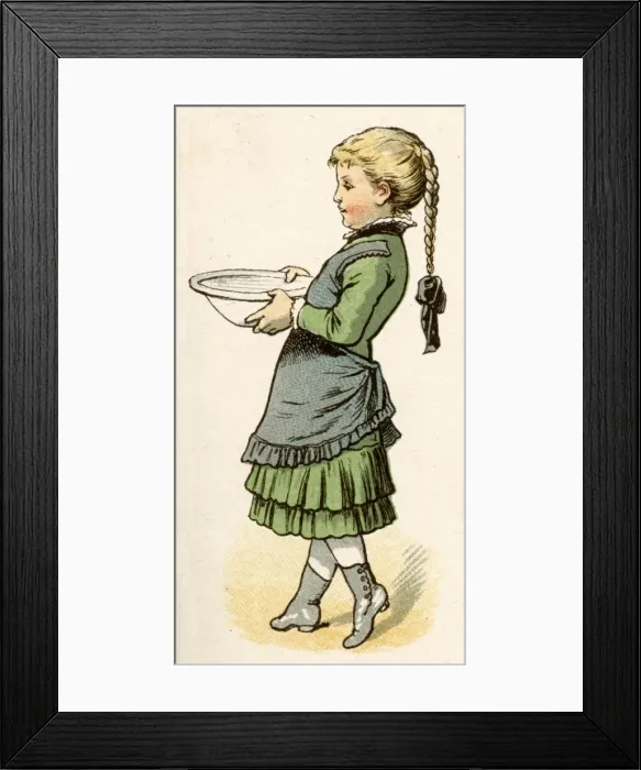 Framed Print : Girl Carries Bowl 1884 Framed Print : Girl Carries Bowl 1884